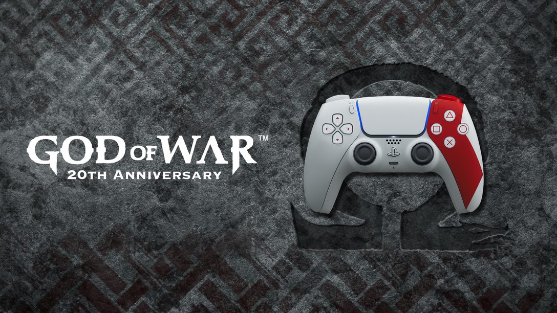 DualSense 무선 컨트롤러 – God of War™ 20주년 리미티드 에디션 최초 공개, 크레토스의 위대한 여정을 함께하세요